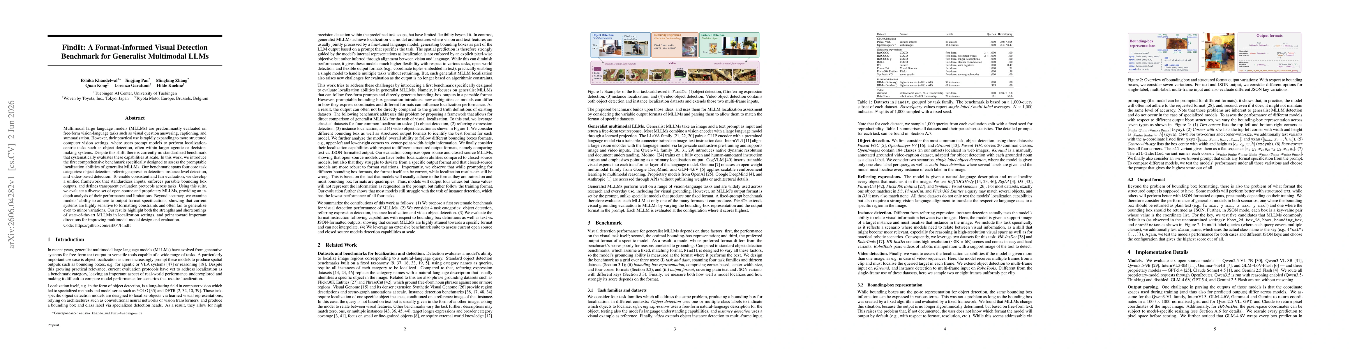 Thumbnail for FindIt: A Format-Informed Visual Detection Benchmark for Generalist Multimodal LLMs