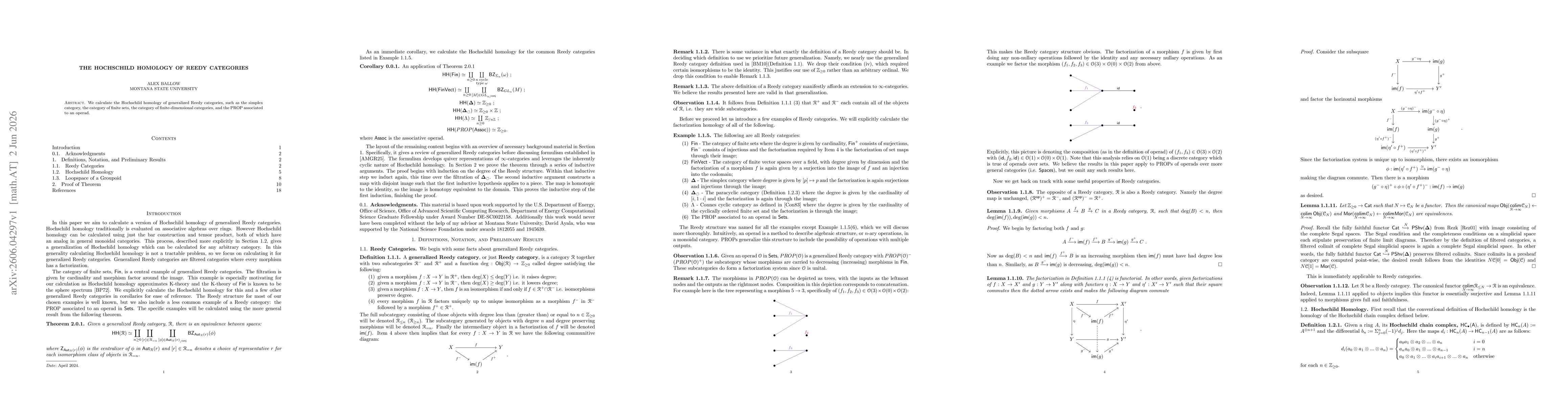 Thumbnail for The Hochschild Homology of Reedy Categories