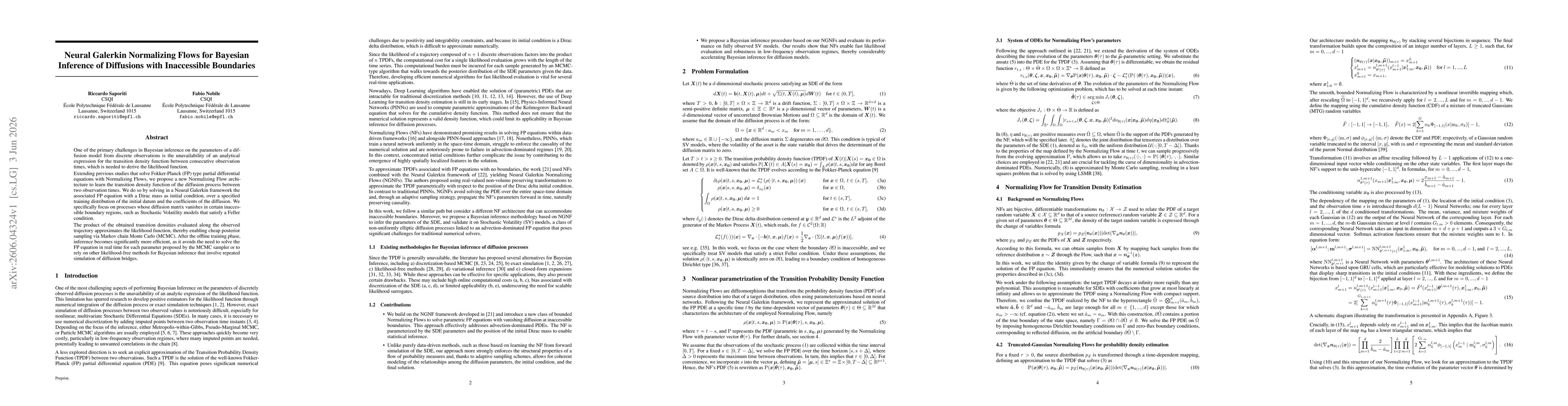 Thumbnail for Neural Galerkin Normalizing Flows for Bayesian Inference of Diffusions with Inaccessible Boundaries