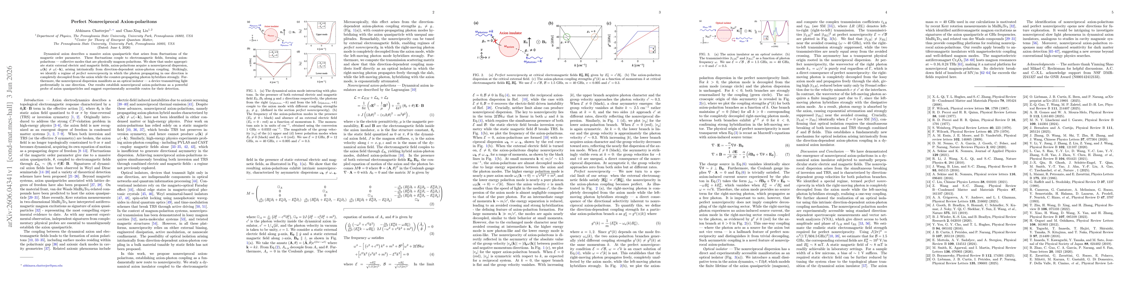 Thumbnail for Perfect Nonreciprocal Axion-polaritons