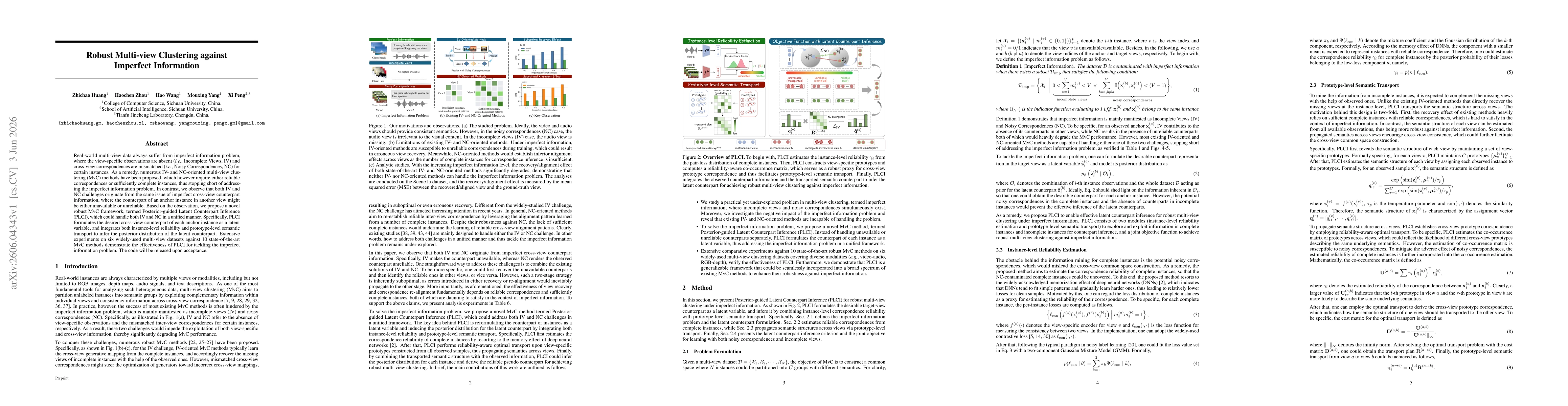 Thumbnail for Robust Multi-view Clustering against Imperfect Information