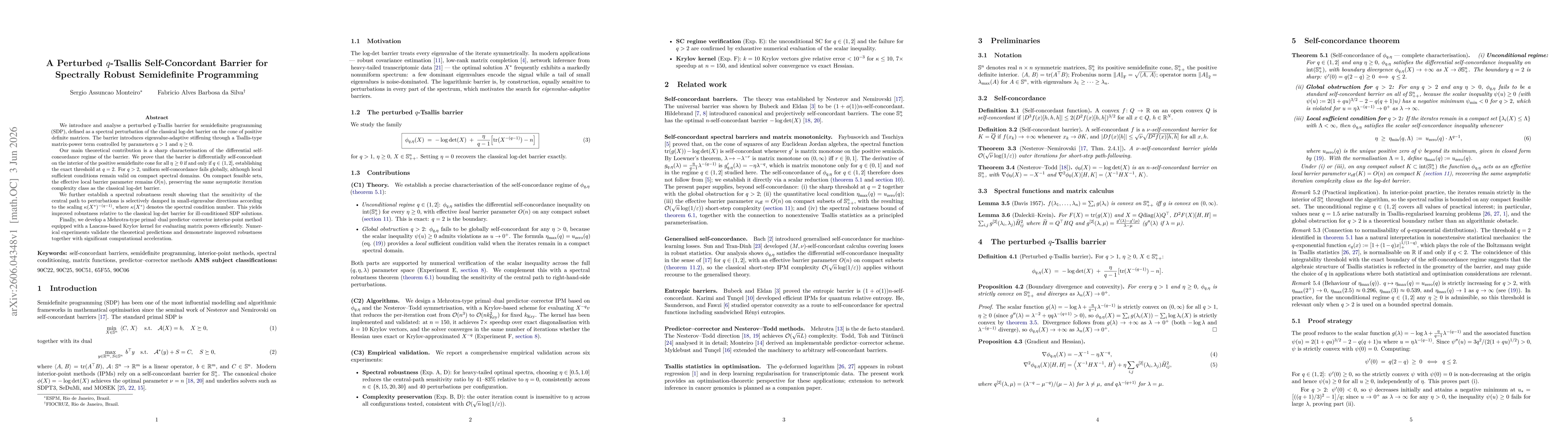 Thumbnail for A Perturbed q-Tsallis Self-Concordant Barrier for Spectrally Robust Semidefinite Programming