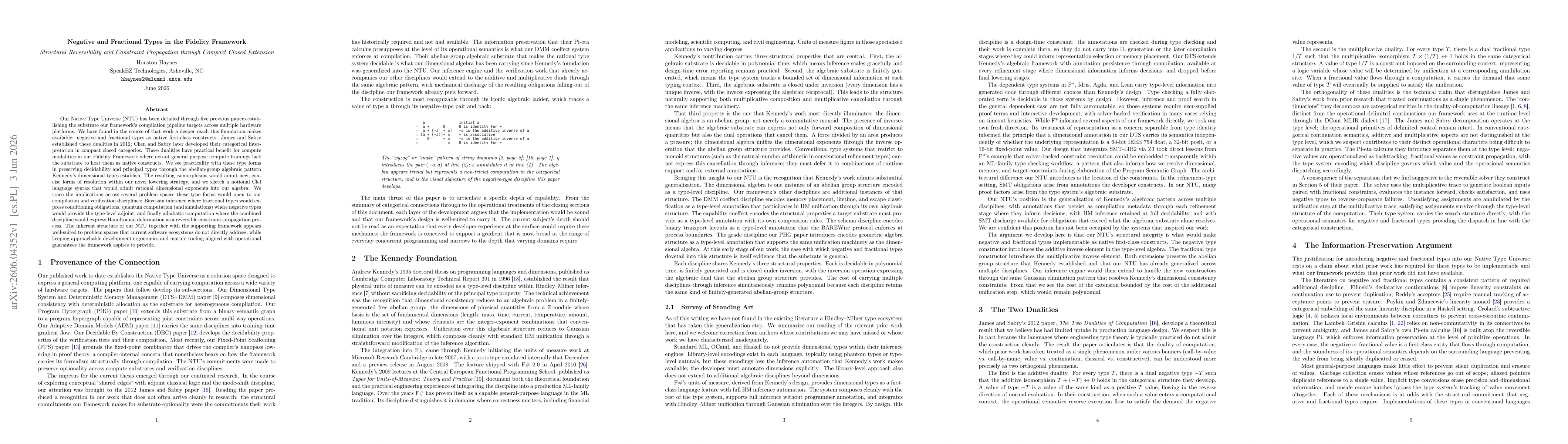 Thumbnail for Negative and Fractional Types in the Fidelity Framework