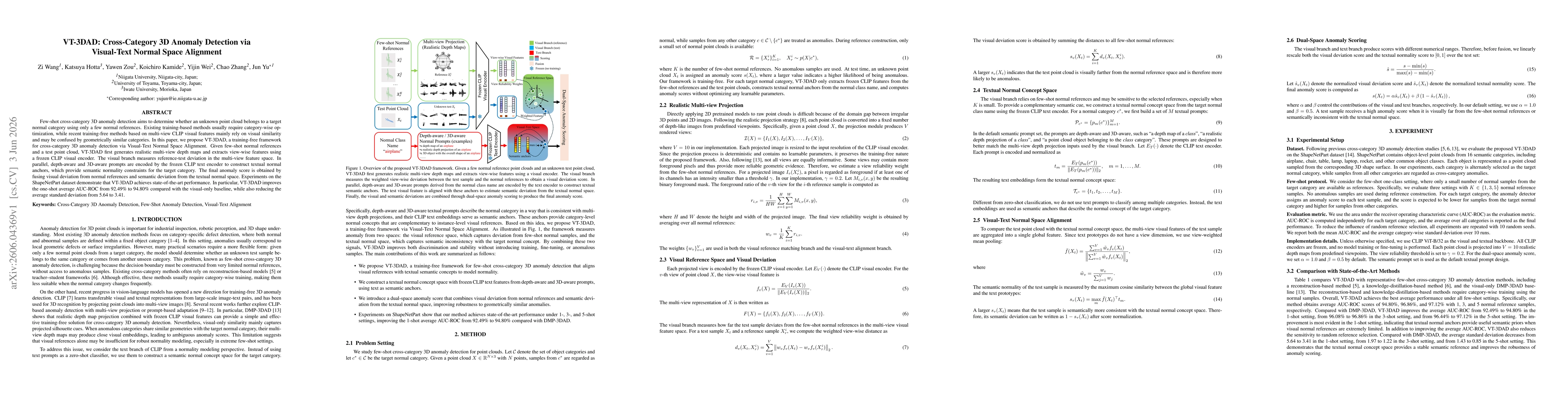 Thumbnail for VT-3DAD: Cross-Category 3D Anomaly Detection via Visual-Text Normal Space Alignment