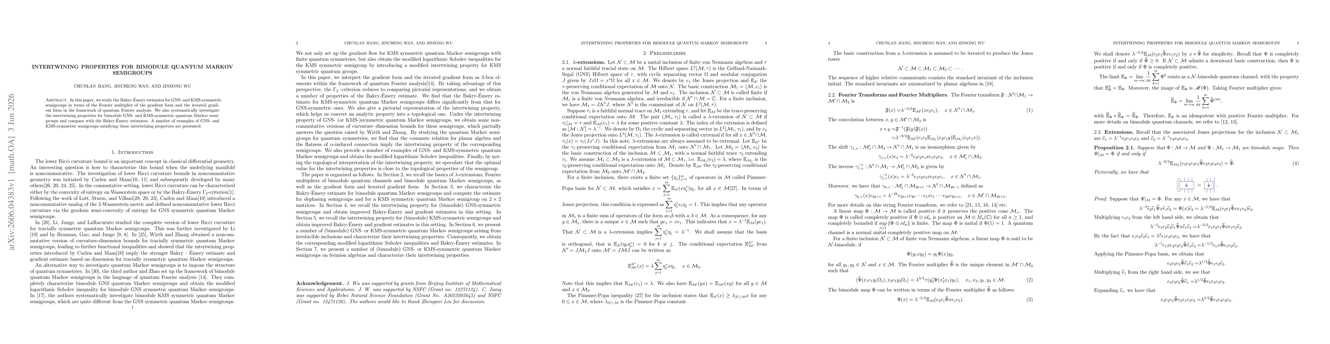 Thumbnail for Intertwining Properties for Bimodule Quantum Markov Semigroups