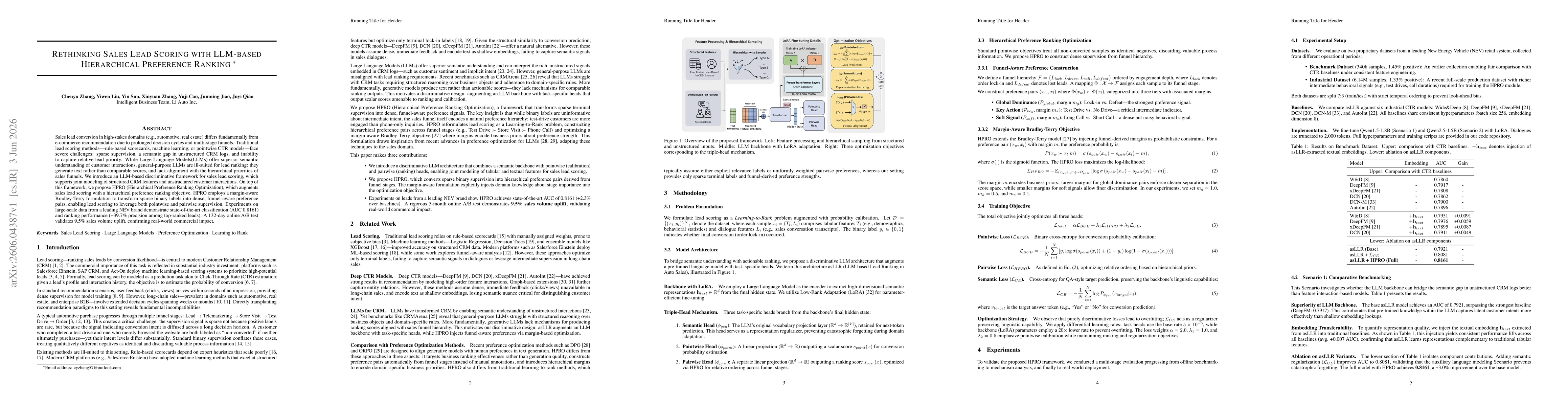 Thumbnail for Rethinking Sales Lead Scoring with LLM-based Hierarchical Preference Ranking