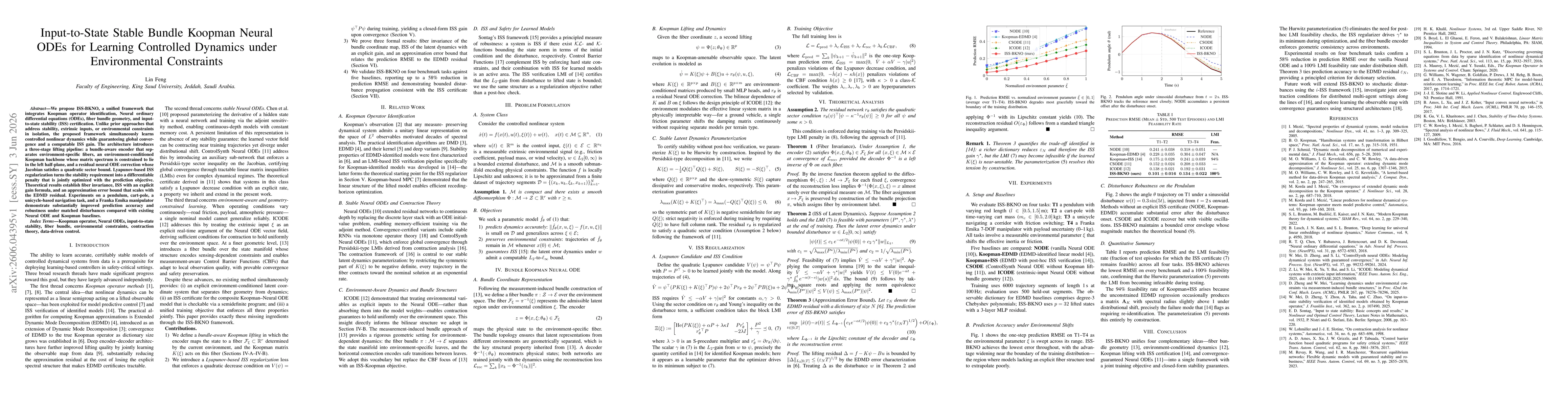 Thumbnail for Input-to-State Stable Bundle Koopman Neural ODEs for Learning Controlled Dynamics under Environmental Constraints