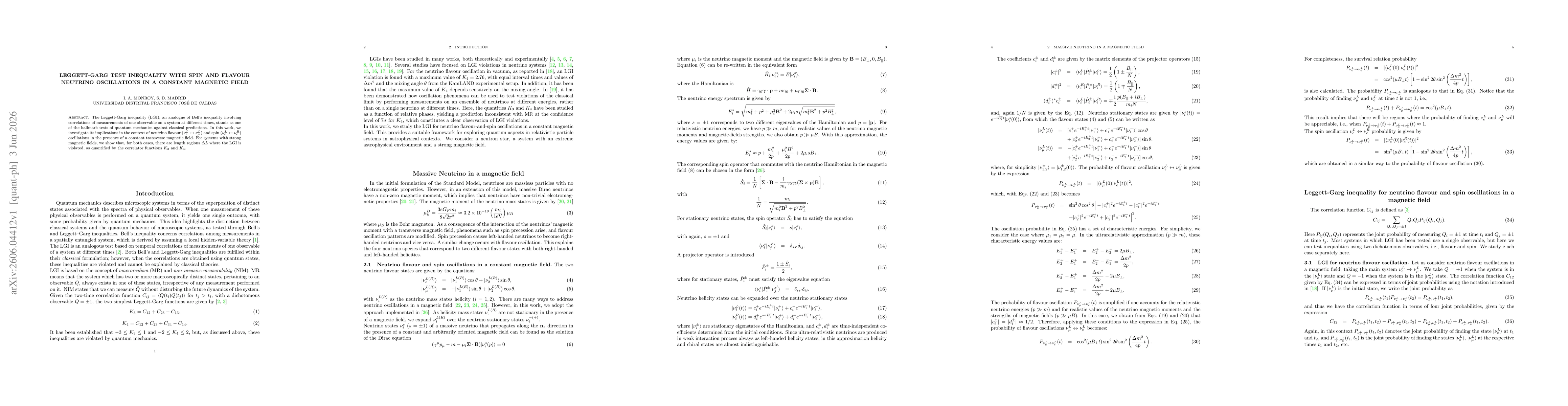 Thumbnail for Leggett-Garg test inequality with spin and flavour neutrino oscillations in a constant magnetic field
