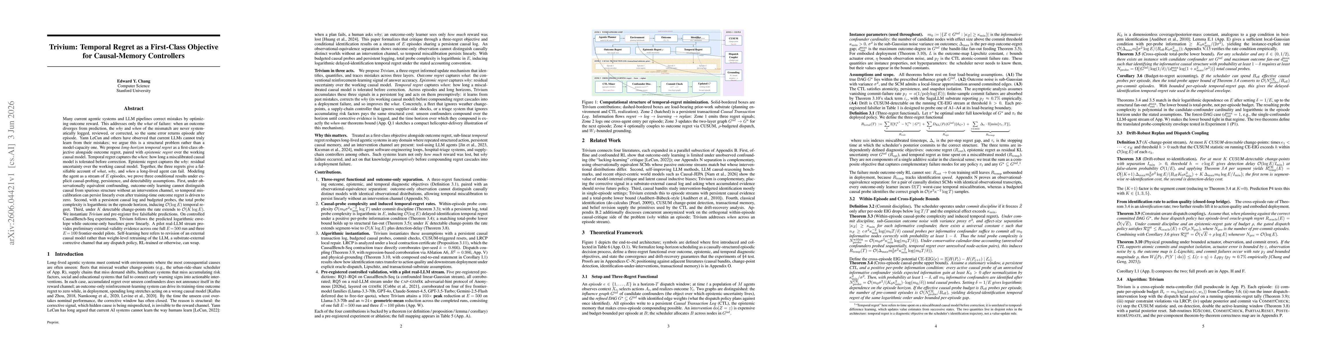Thumbnail for Trivium: Temporal Regret as a First-Class Objective for Causal-Memory Controllers