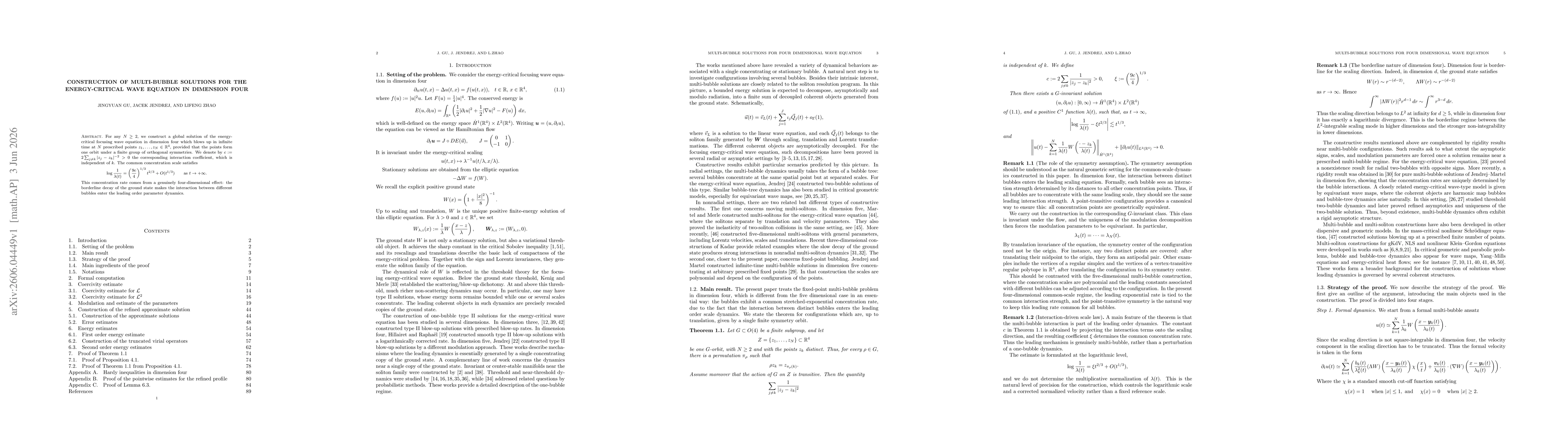 Thumbnail for Construction of multi-bubble solutions for the energy-critical wave equation in dimension four