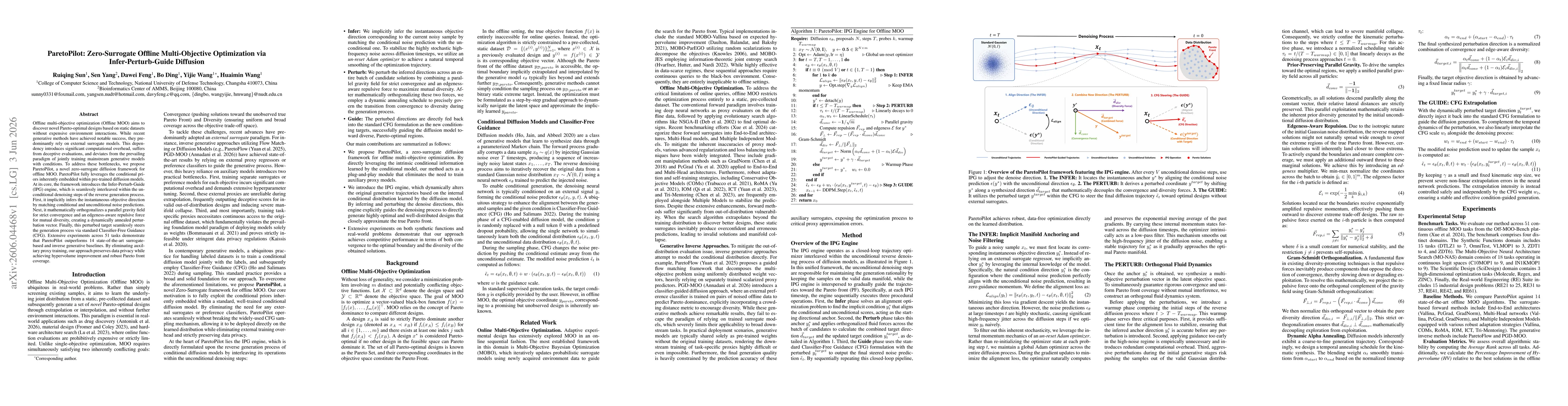 Thumbnail for ParetoPilot: Zero-Surrogate Offline Multi-Objective Optimization via Infer-Perturb-Guide Diffusion