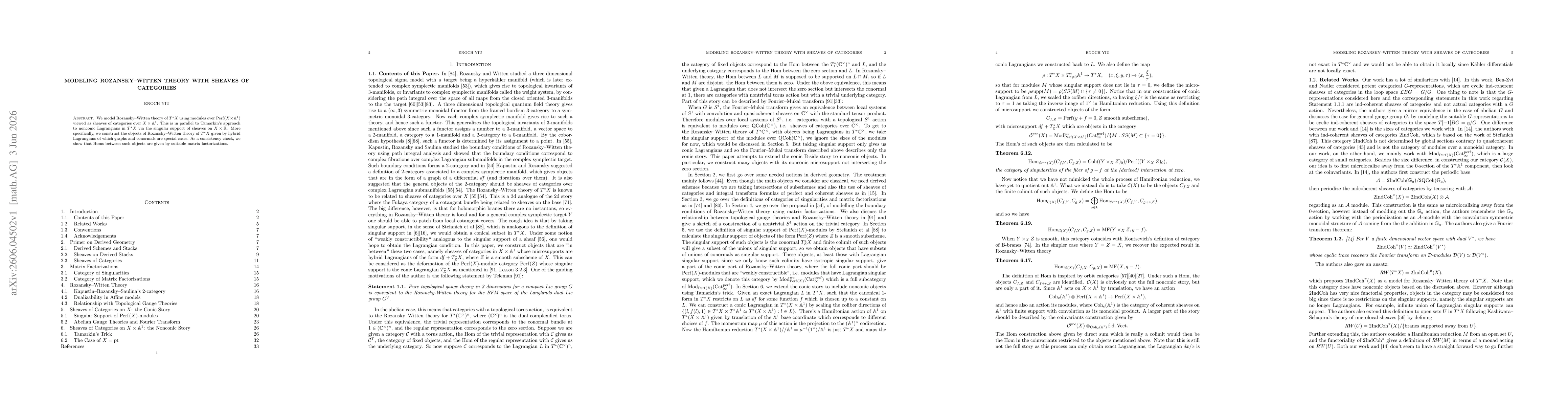Thumbnail for Modeling Rozansky-Witten Theory with Sheaves of Categories