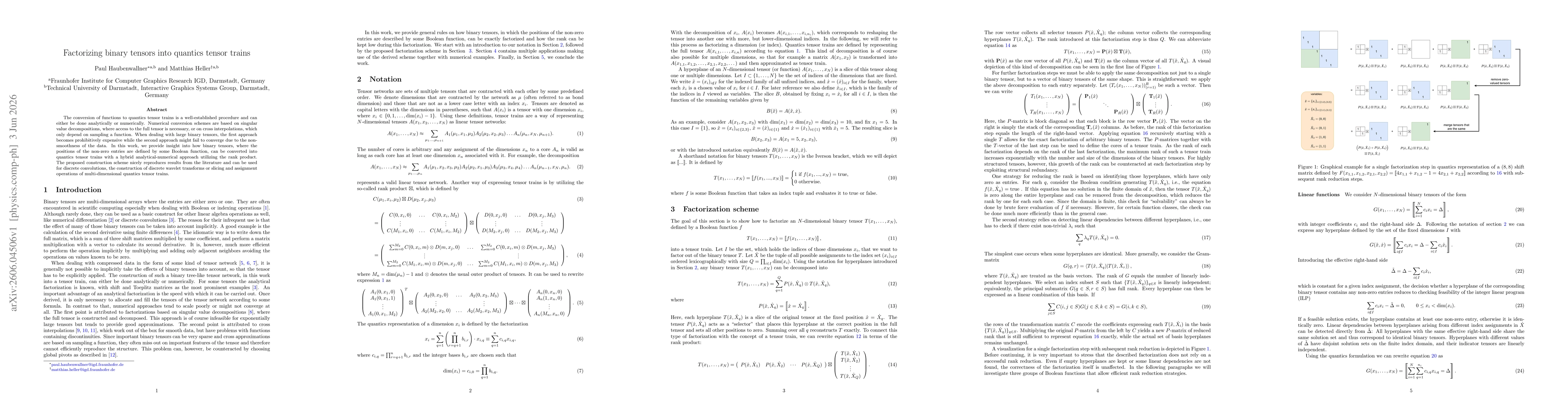 Thumbnail for Factorizing binary tensors into quantics tensor trains