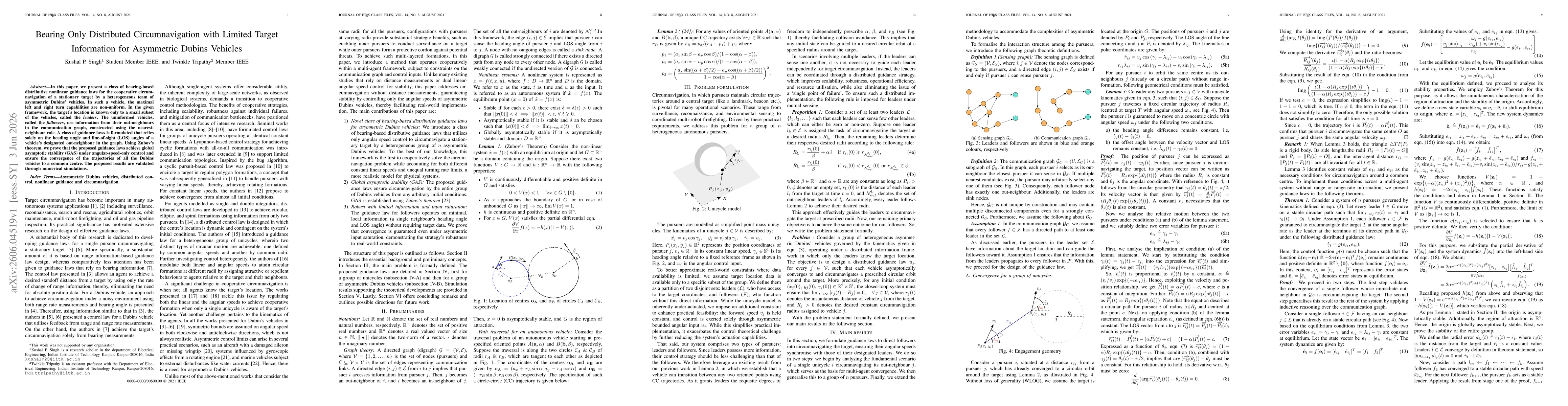 Thumbnail for Bearing Only Distributed Circumnavigation with Limited Target Information for Asymmetric Dubins Vehicles