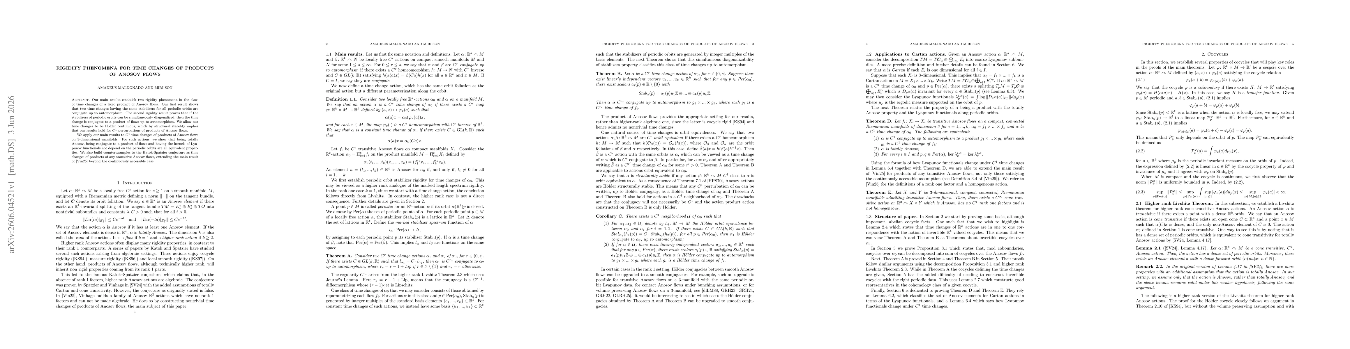 Thumbnail for Rigidity phenomena for time changes of products of Anosov flows
