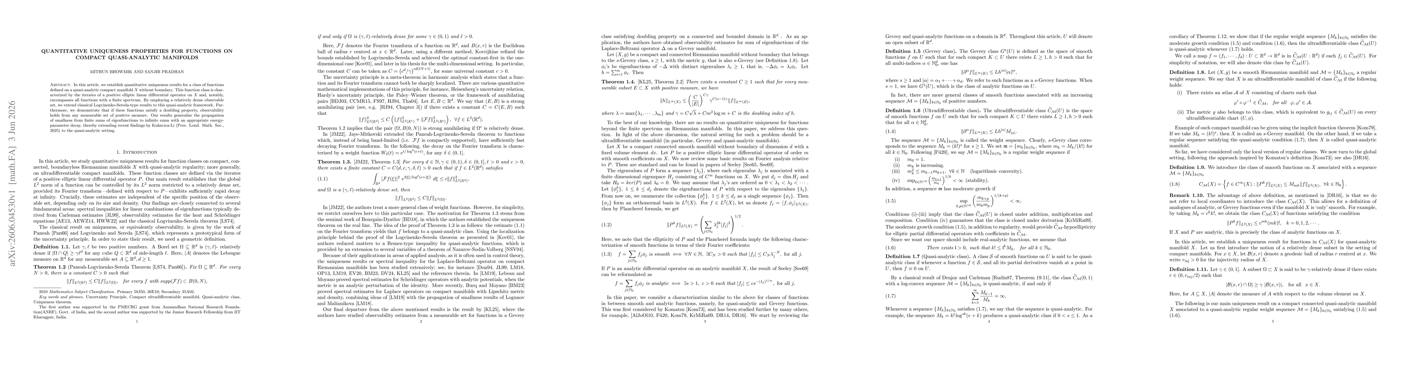 Thumbnail for Quantitative uniqueness properties for functions on compact quasi-analytic manifolds