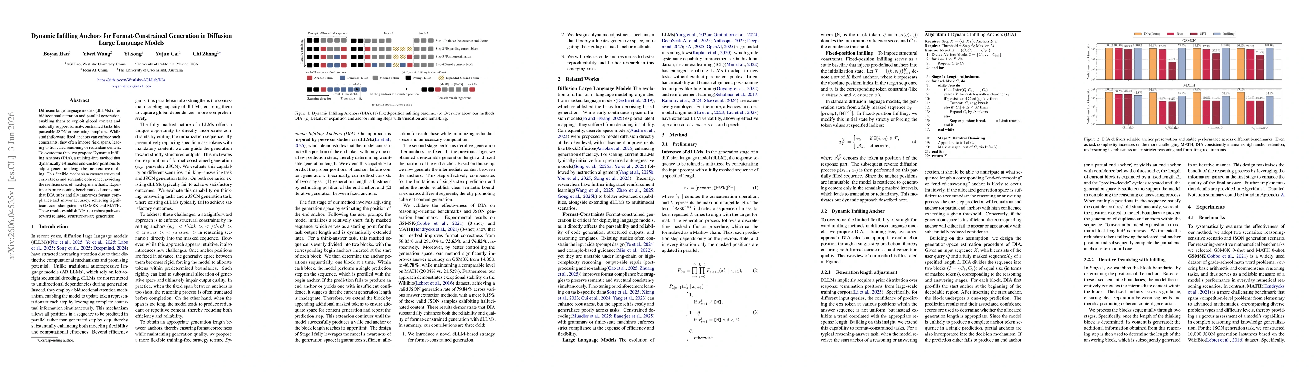 Thumbnail for Dynamic Infilling Anchors for Format-Constrained Generation in Diffusion Large Language Models