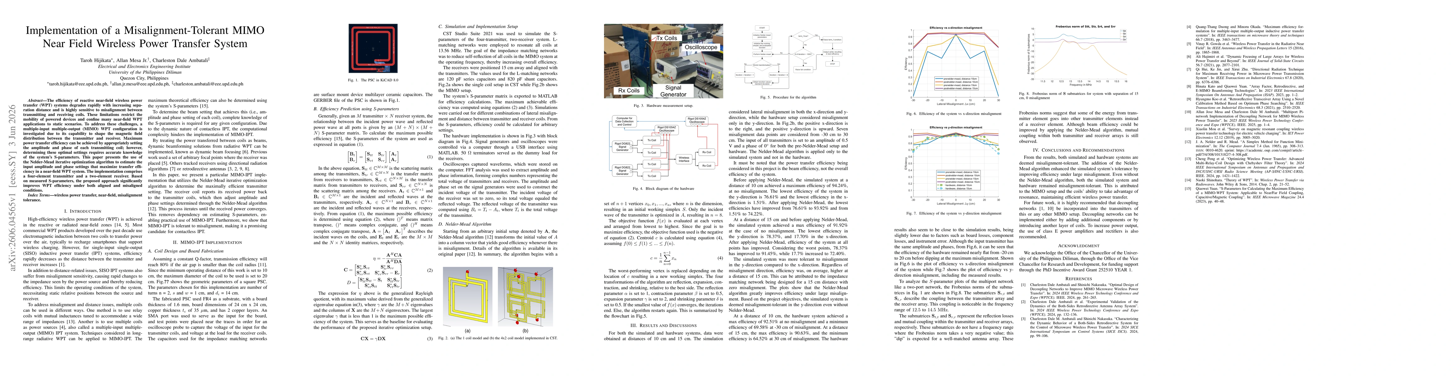 Thumbnail for Implementation of a Misalignment-Tolerant MIMO Near Field Wireless Power Transfer System