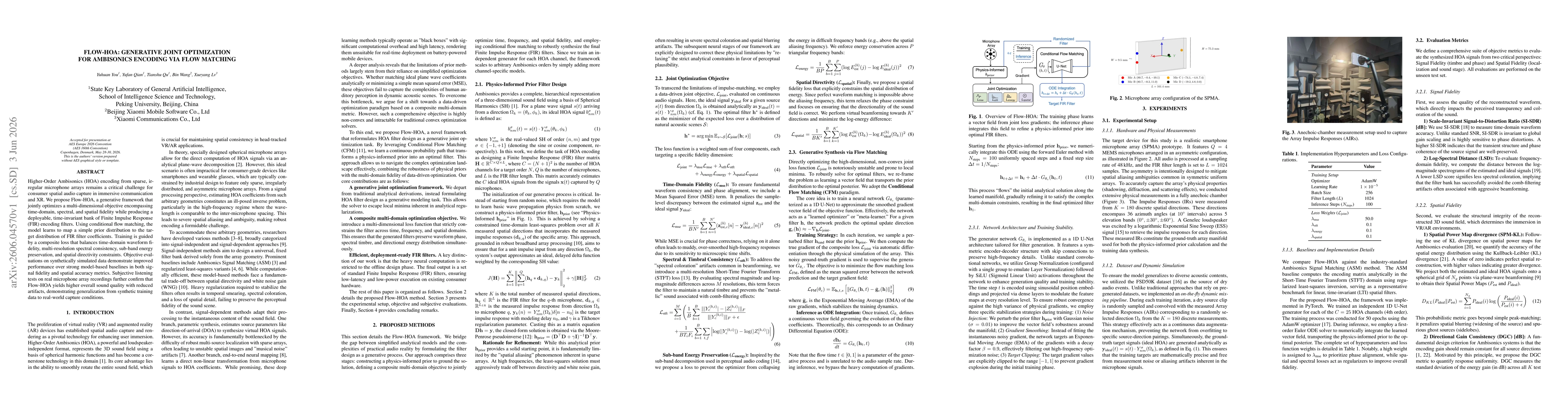 Thumbnail for Flow-HOA: Generative Joint Optimization for Ambisonics Encoding via Flow Matching