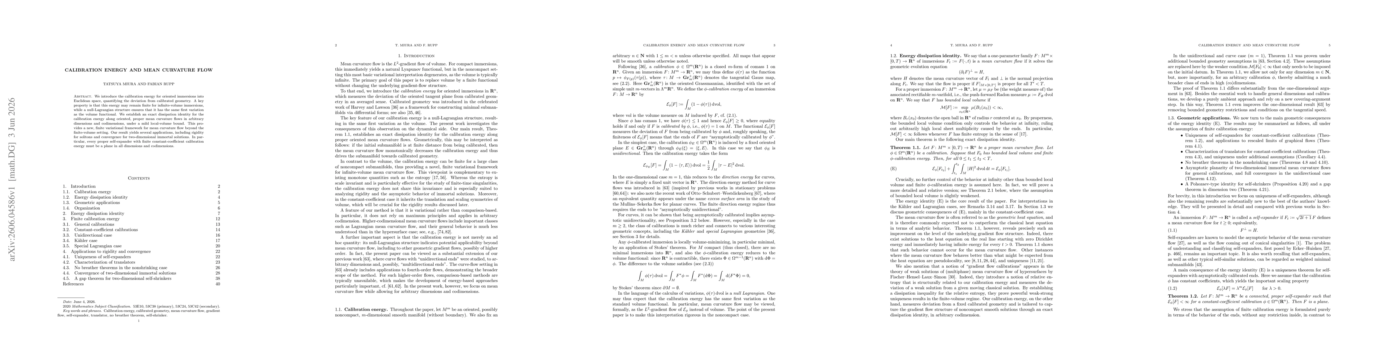 Thumbnail for Calibration energy and mean curvature flow
