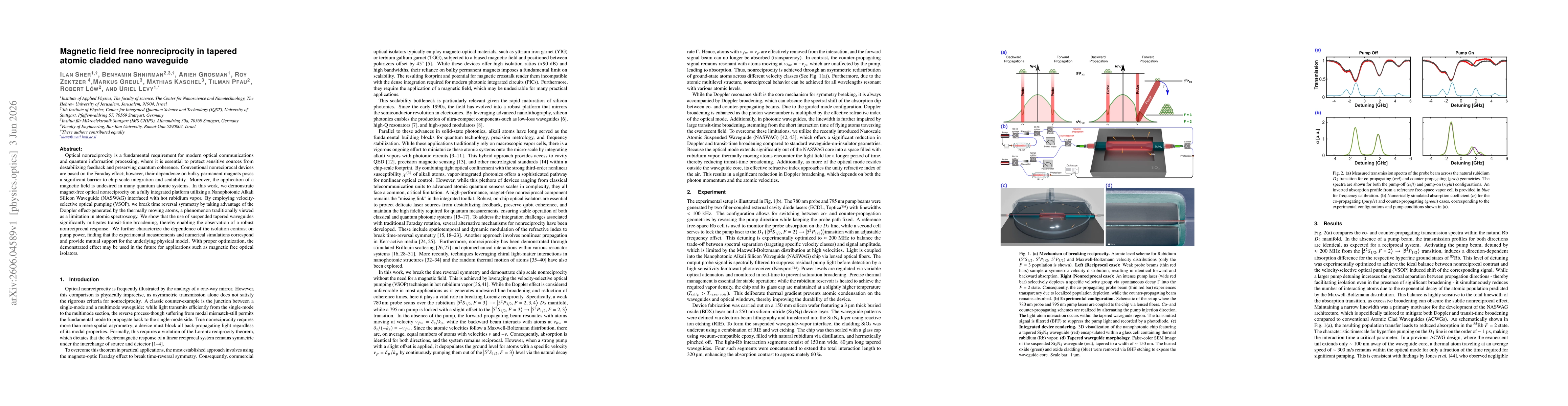 Thumbnail for Magnetic field free nonreciprocity in tapered atomic cladded nano waveguide