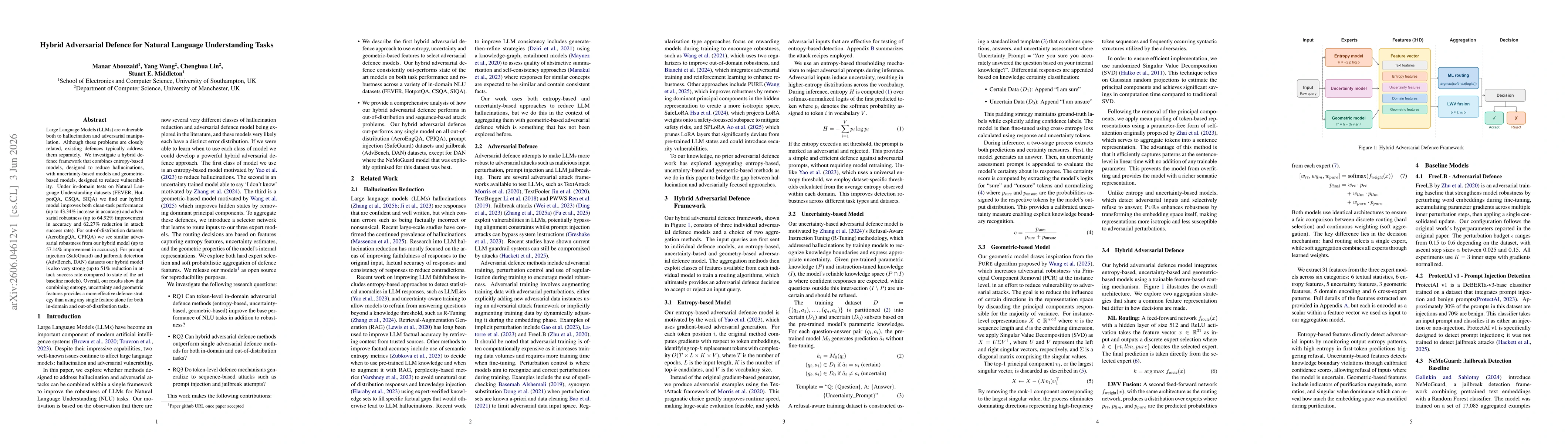 Thumbnail for Hybrid Adversarial Defence for Natural Language Understanding Tasks