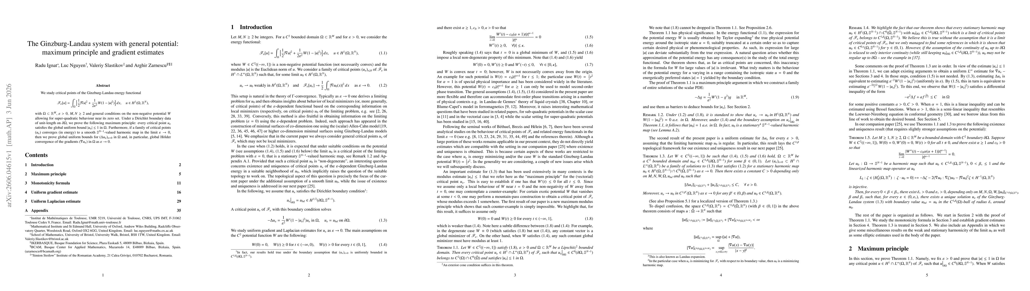 Thumbnail for The Ginzburg-Landau system with general potential: maximum principle and gradient estimates