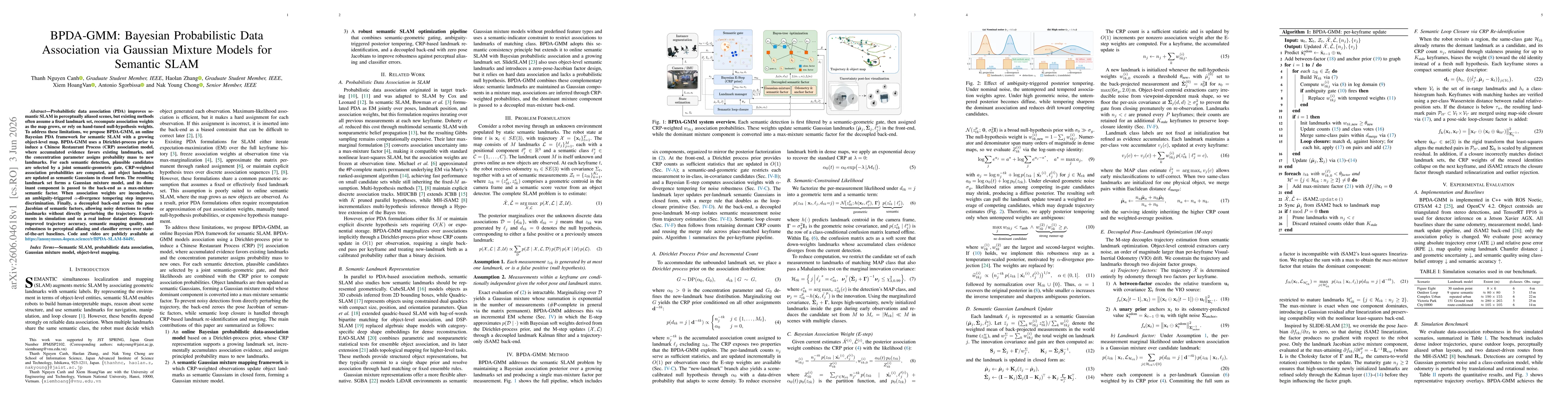 Thumbnail for BPDA-GMM: Bayesian Probabilistic Data Association via Gaussian Mixture Models for Semantic SLAM