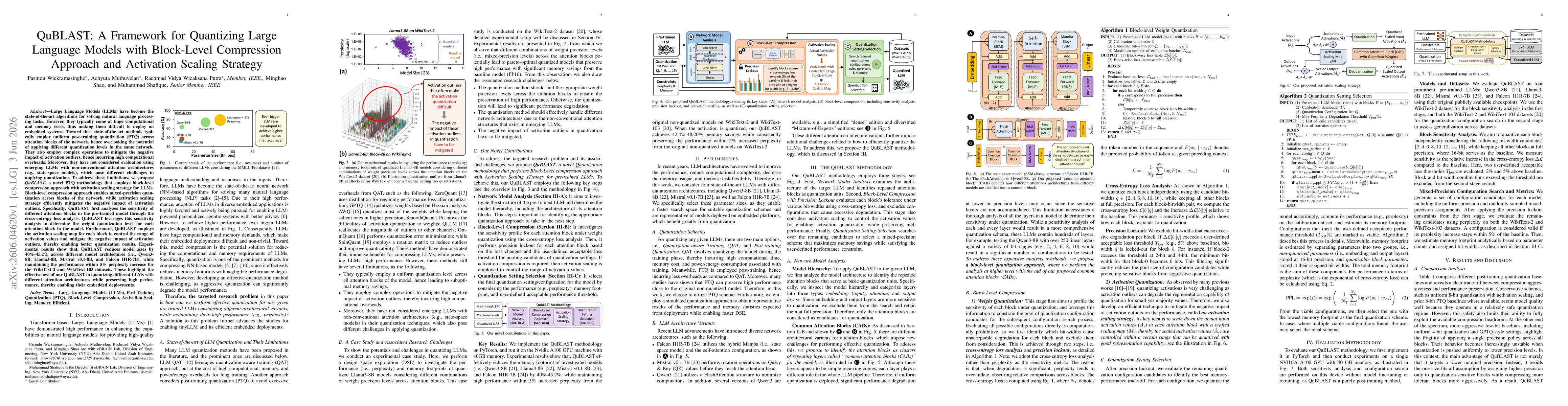 Thumbnail for QuBLAST: A Framework for Quantizing Large Language Models with Block-Level Compression Approach and Activation Scaling Strategy