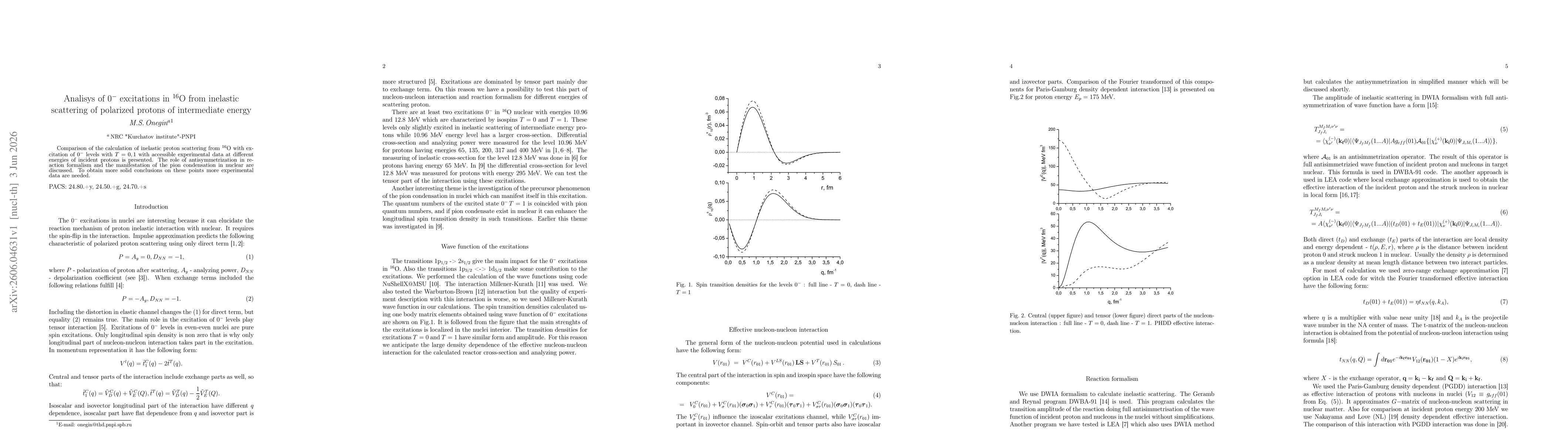 Thumbnail for Analisys of $0^-$ excitations in $^{16}$O from inelastic scattering of polarized protons of intermediate energy