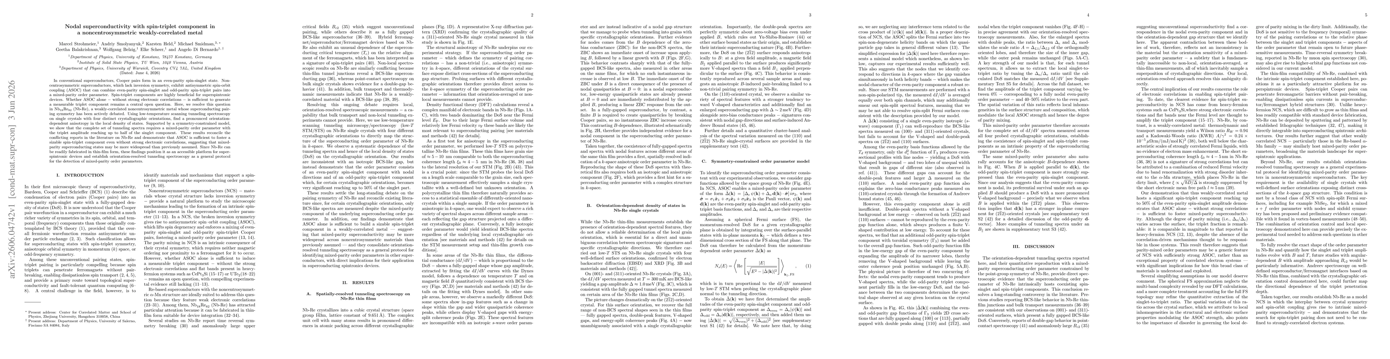 Thumbnail for Nodal superconductivity with spin-triplet component in a noncentrosymmetric weakly-correlated metal