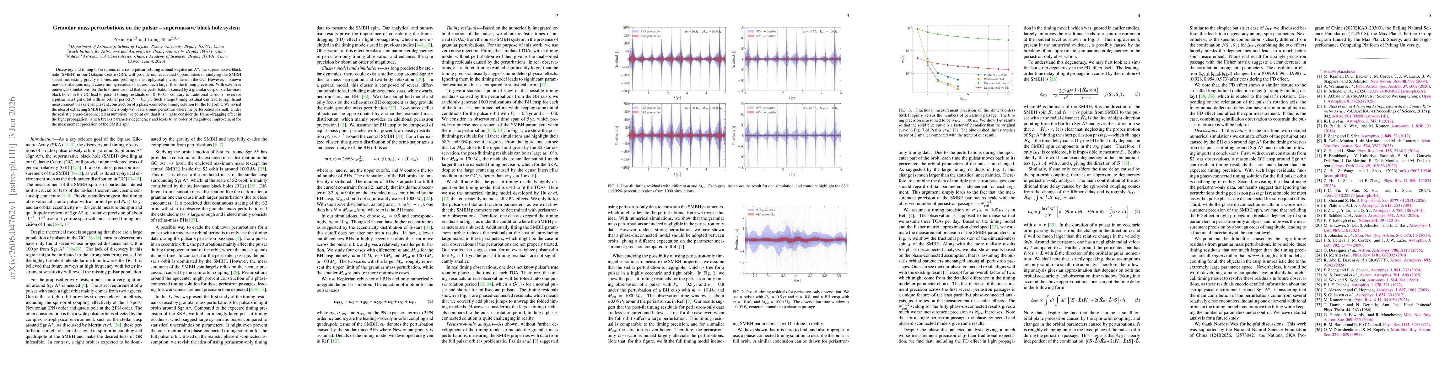 Thumbnail for Granular mass perturbations on the pulsar - supermassive black hole system