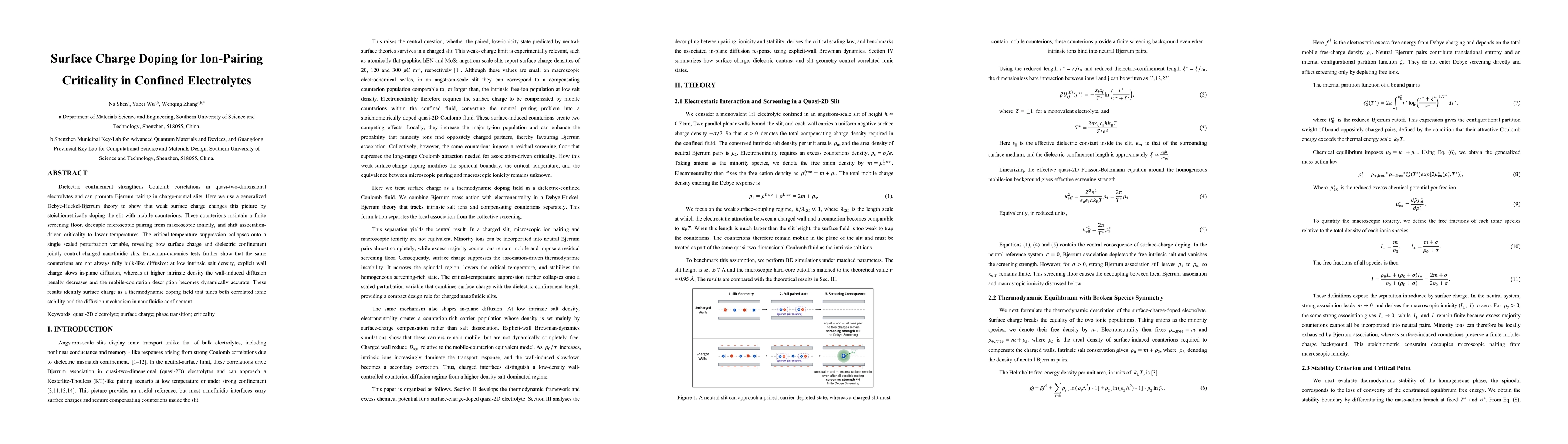 Thumbnail for Surface Charge Doping for Ion-Pairing Criticality in Confined Electrolytes