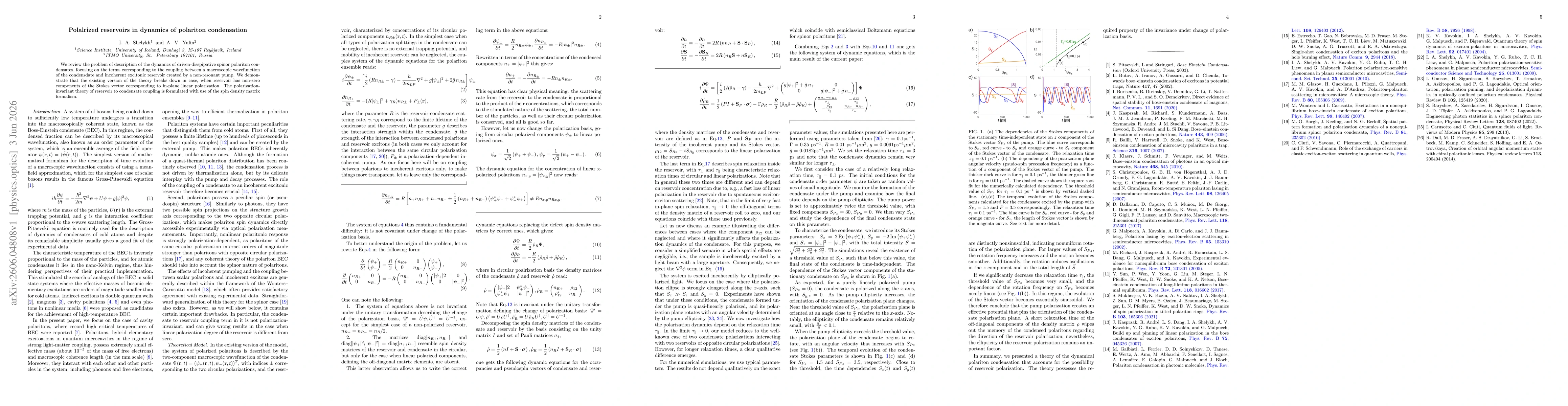 Thumbnail for Polalrized reservoirs in dynamics of polariton condensation