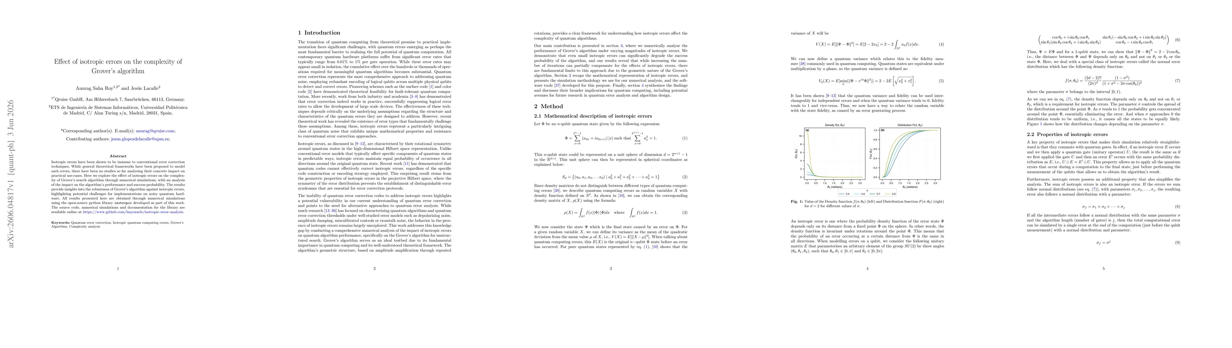 Thumbnail for Effect of isotropic errors on the complexity of Grover's algorithm