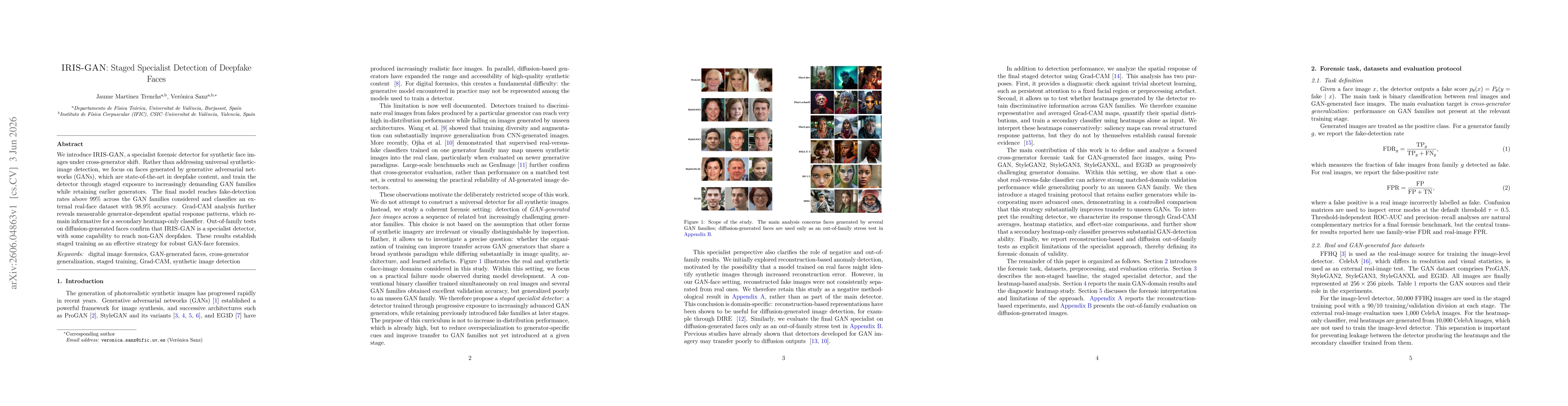 Thumbnail for IRIS-GAN: Staged Specialist Detection of Deepfake Faces