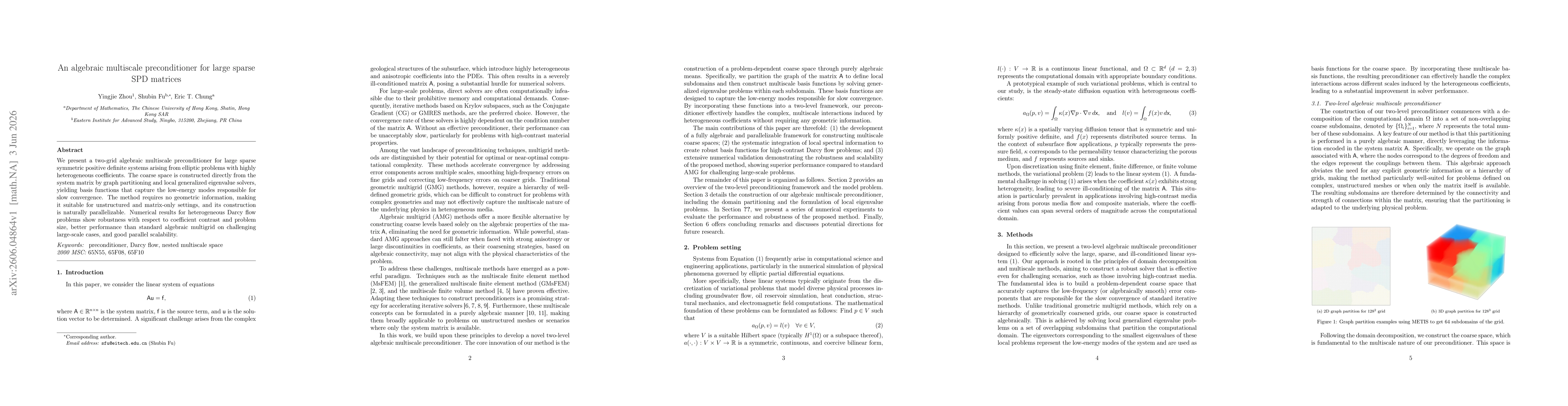 Thumbnail for An algebraic multiscale preconditioner for large sparse SPD matrices