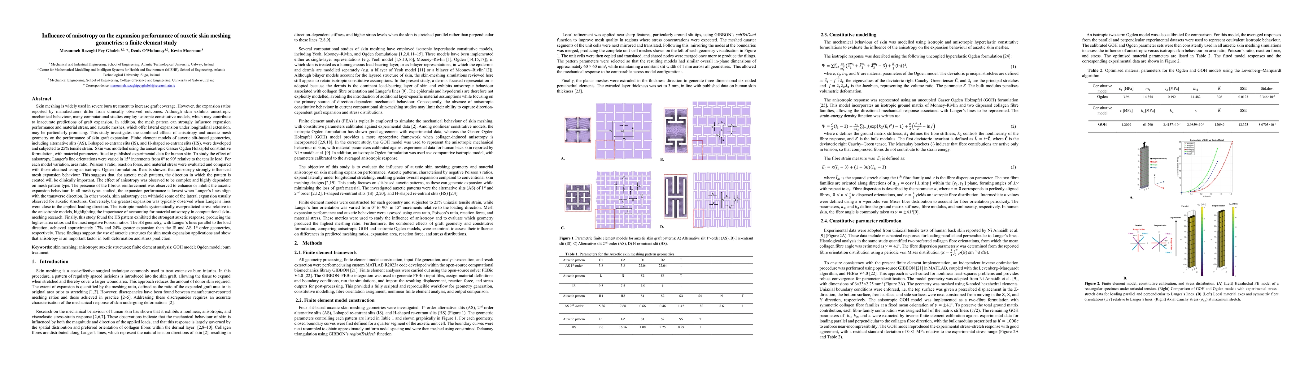 Thumbnail for Influence of anisotropy on the expansion performance of auxetic skin meshing geometries: a finite element study