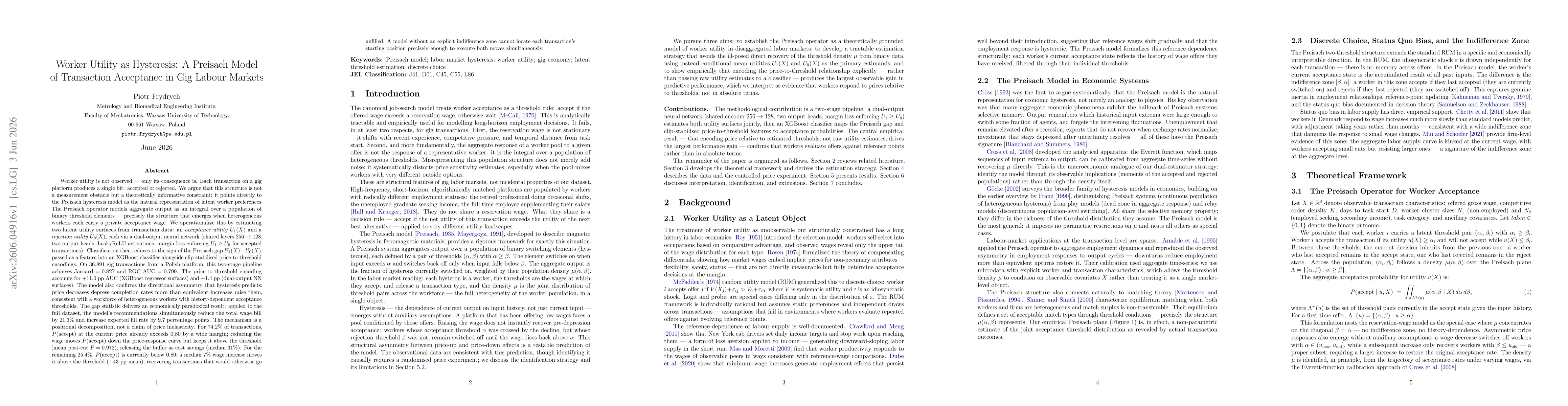 Thumbnail for Worker Utility as Hysteresis: A Preisach Model of Transaction Acceptance in Gig Labour Markets