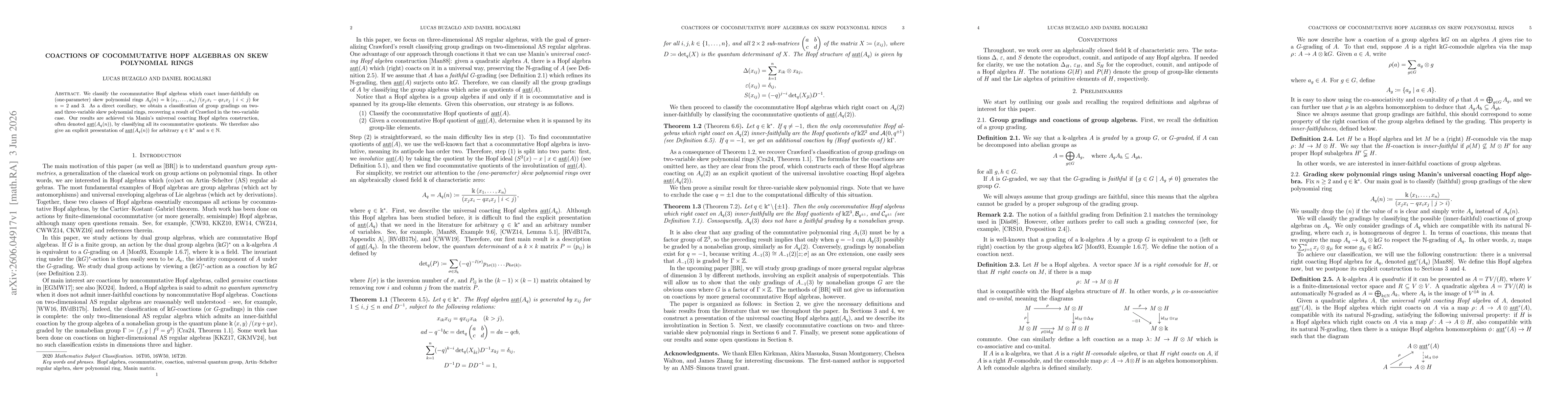 Thumbnail for Coactions of cocommutative Hopf algebras on skew polynomial rings