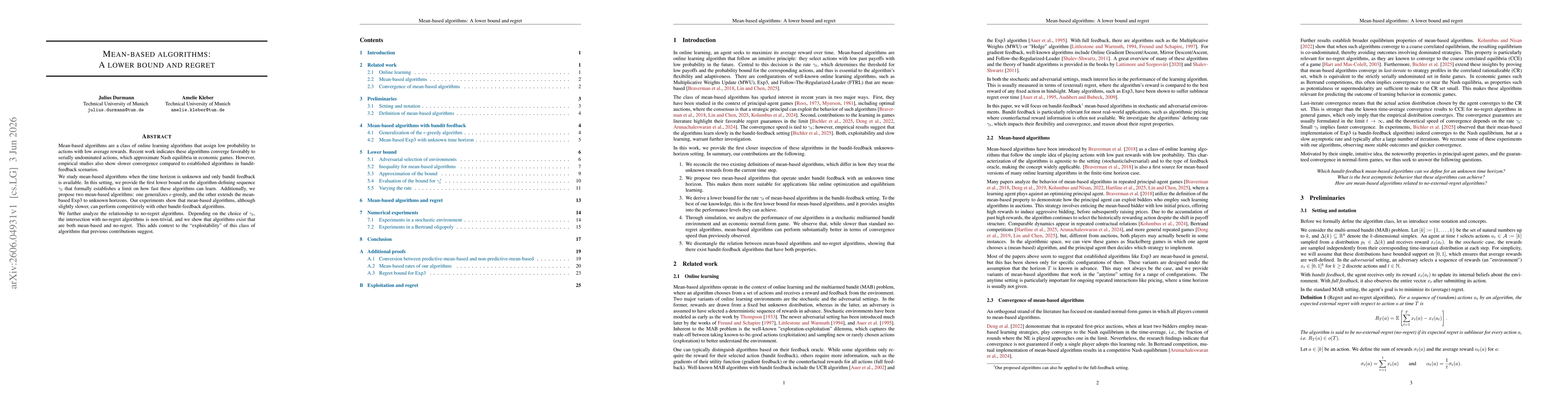 Thumbnail for Mean-based algorithms: A lower bound and regret