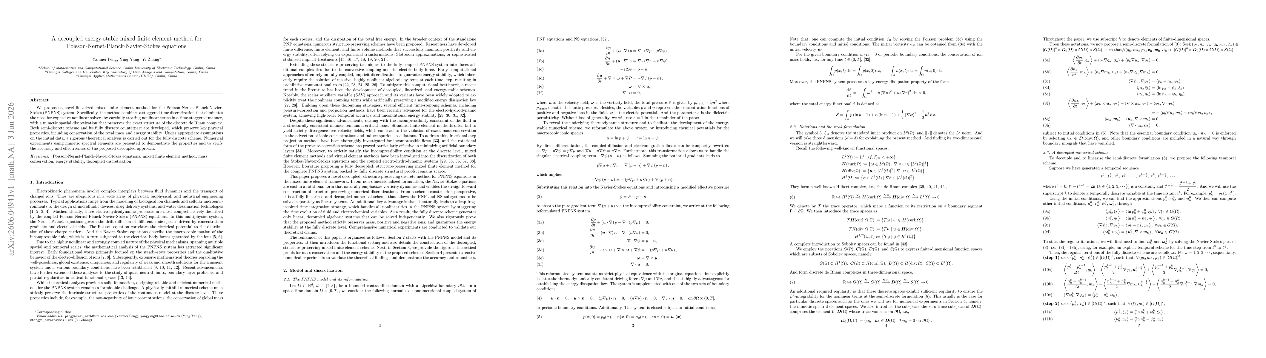 Thumbnail for A decoupled energy-stable mixed finite element method for Poisson-Nernst-Planck-Navier-Stokes equations