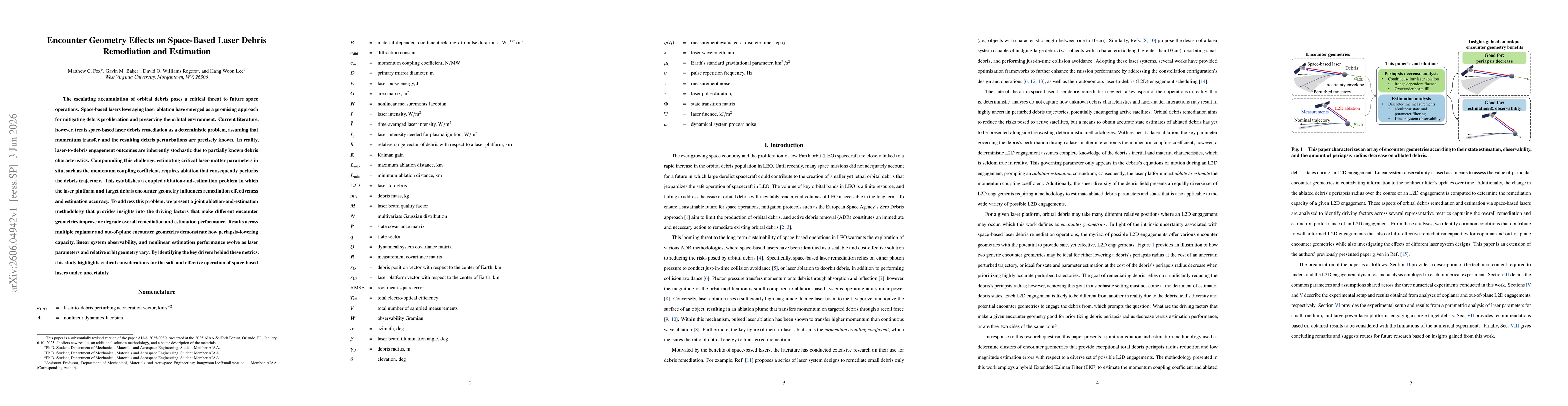 Thumbnail for Encounter Geometry Effects on Space-Based Laser Debris Remediation and Estimation
