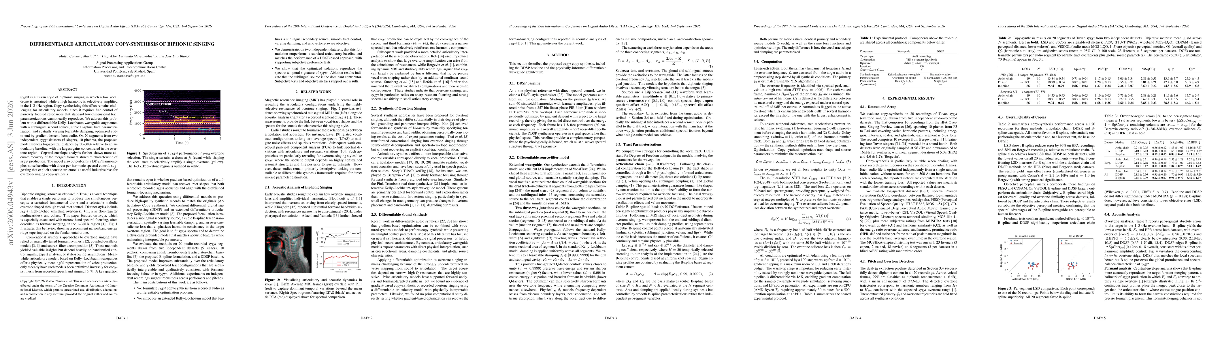 Thumbnail for Differentiable Articulatory Copy-Synthesis of Biphonic Singing