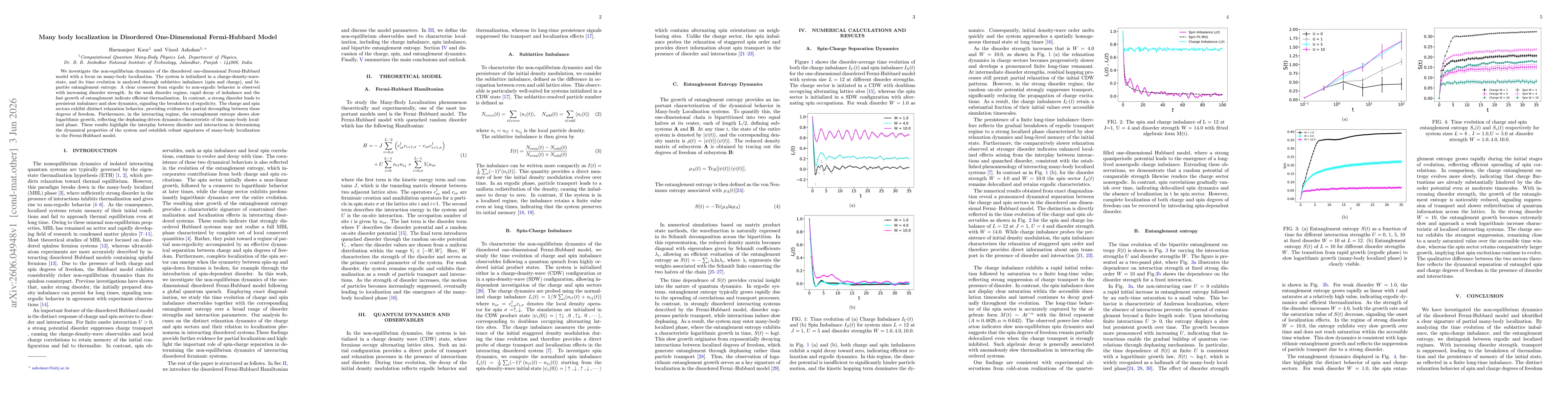 Thumbnail for Many body localization in Disordered One-Dimensional Fermi-Hubbard Model