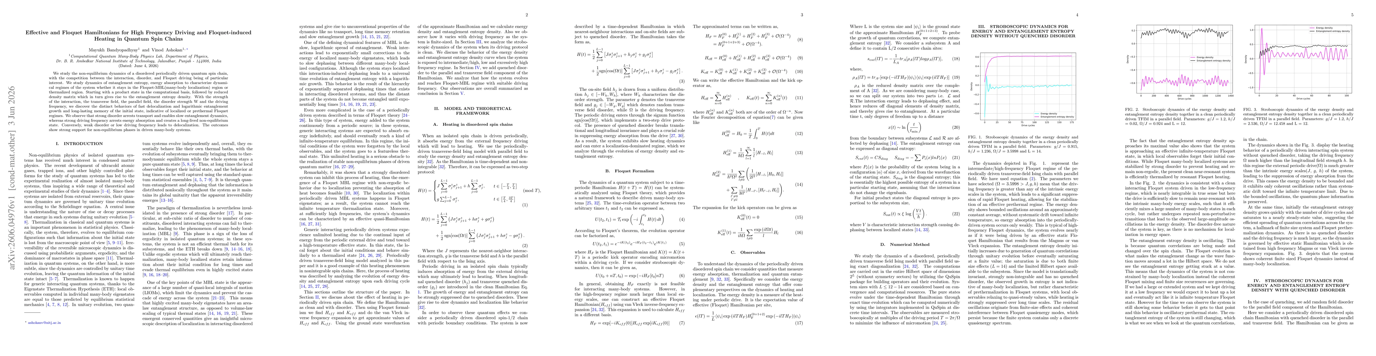 Thumbnail for Effective and Floquet Hamiltonians for High Frequency Driving and Floquet-induced Heating in Quantum Spin Chains