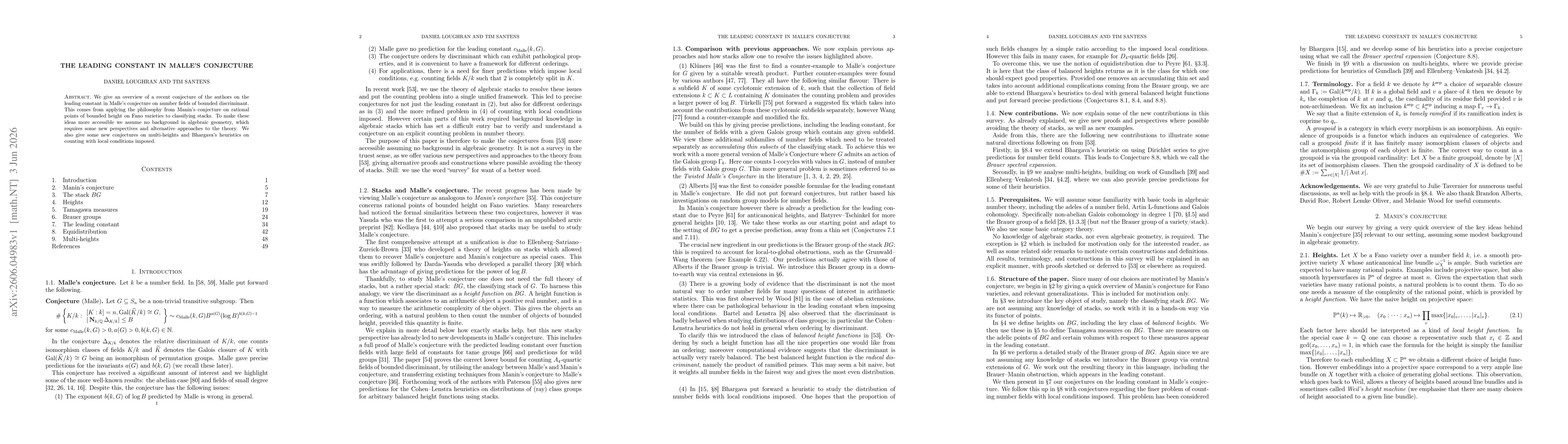 Thumbnail for The leading constant in Malle's conjecture