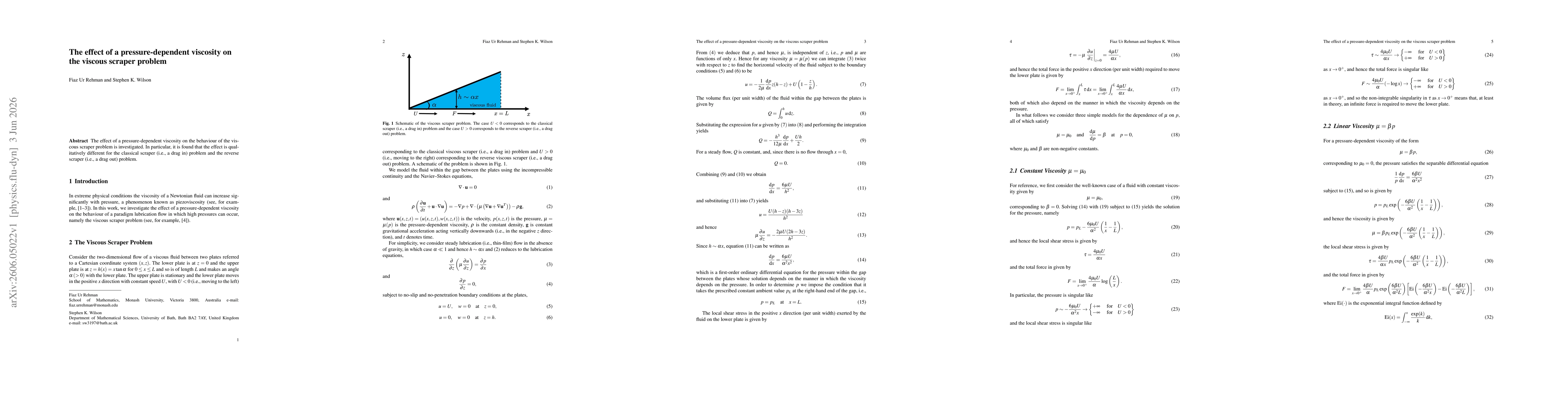 Thumbnail for The effect of a pressure-dependent viscosity on the viscous scraper problem