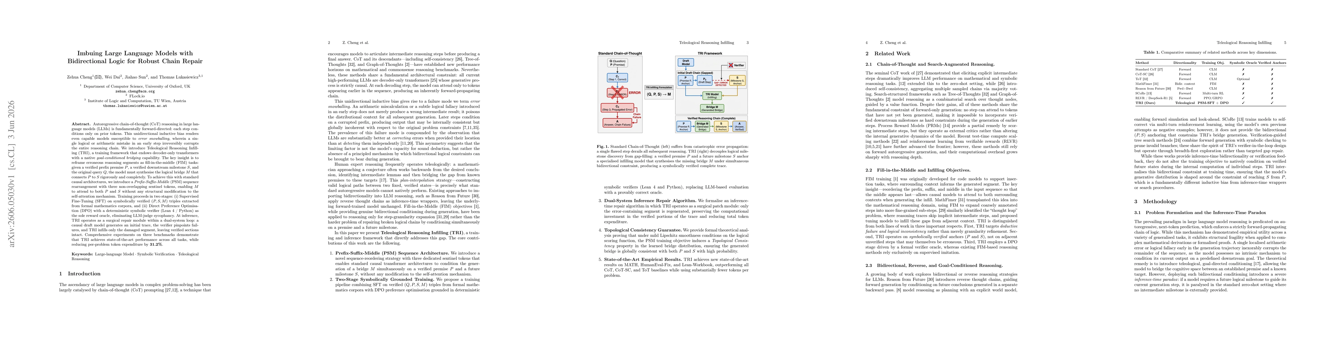 Thumbnail for Imbuing Large Language Models with Bidirectional Logic for Robust Chain Repair