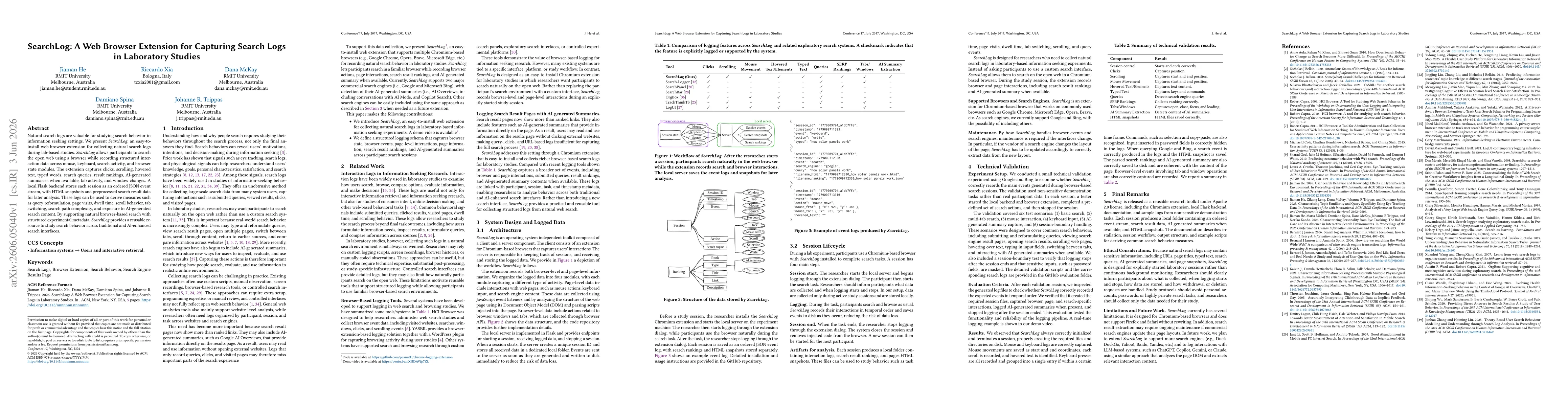 Thumbnail for SearchLog: A Web Browser Extension for Capturing Search Logs in Laboratory Studies